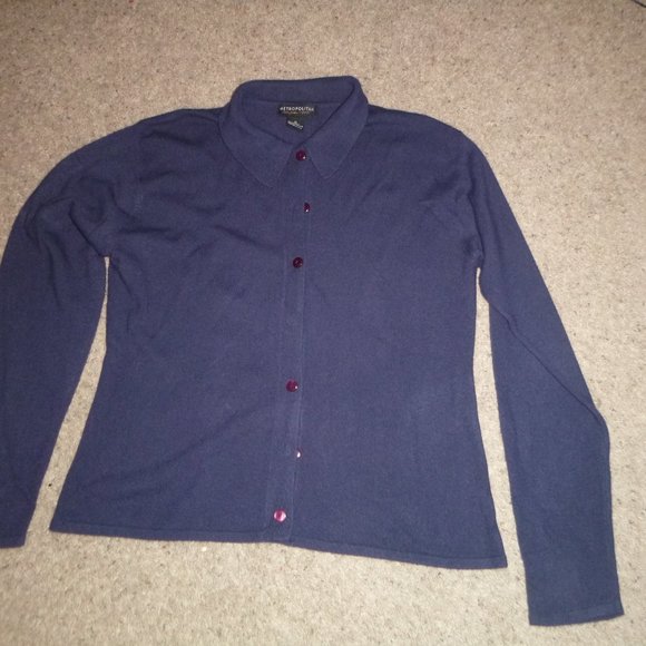 Women's Lightweight Collared Cardigan Sweater - Picture 1 of 3